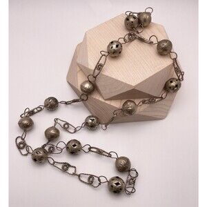 Mexican Wedding Lasso Necklace Filigree Silvertone